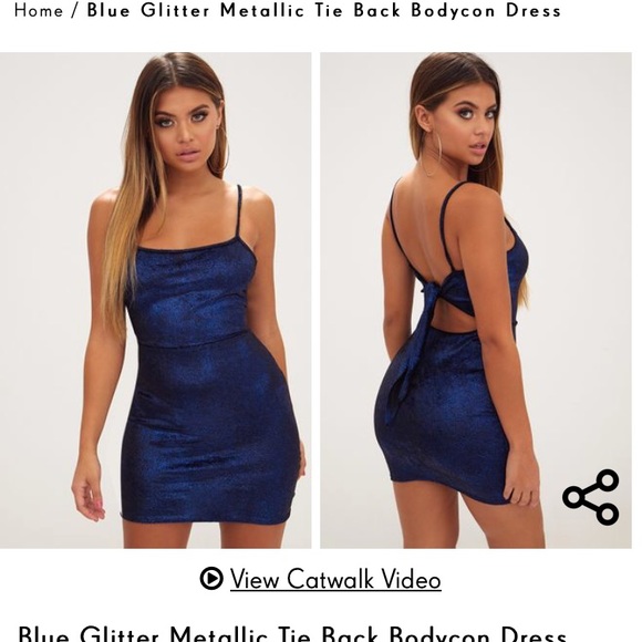 PrettyLittleThing Dresses & Skirts - NWOT PrettyLittleThing tie back metallic bodycon
